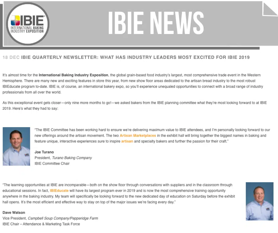 IBIE QUARTERLY NEWSLETTER: WHAT HAS INDUSTRY LEADERS MOST EXCITED FOR IBIE 2019