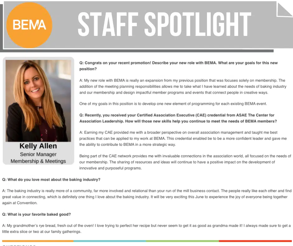 bema staff spotlight kelly allen