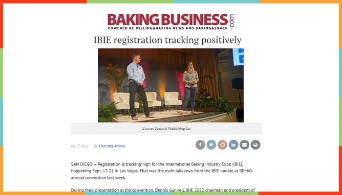 IBIE registration tracking positively