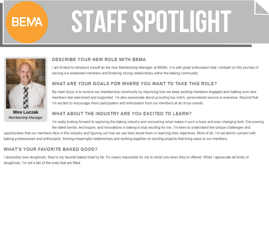 BEMA Staff Spotlight - Wes Luczak