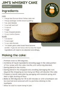 JIM’S WHISKEY CAKE