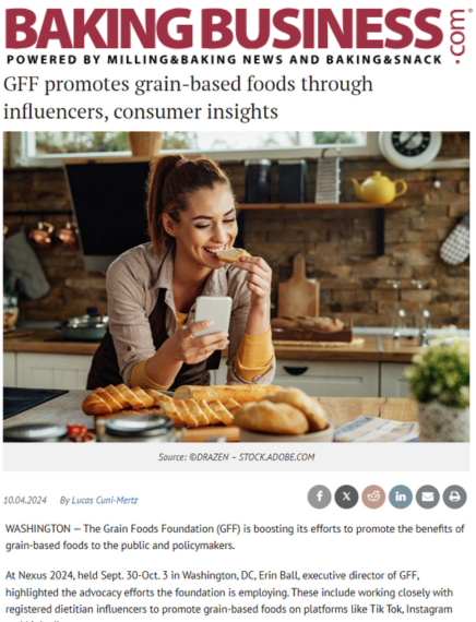 GFF promotes grain-based foods through influencers, consumer insights